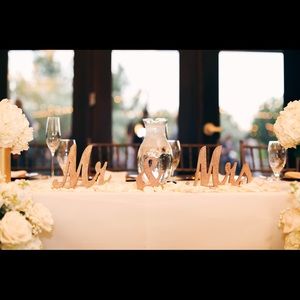 Rose Gold Glitter Mr & Mrs Sign